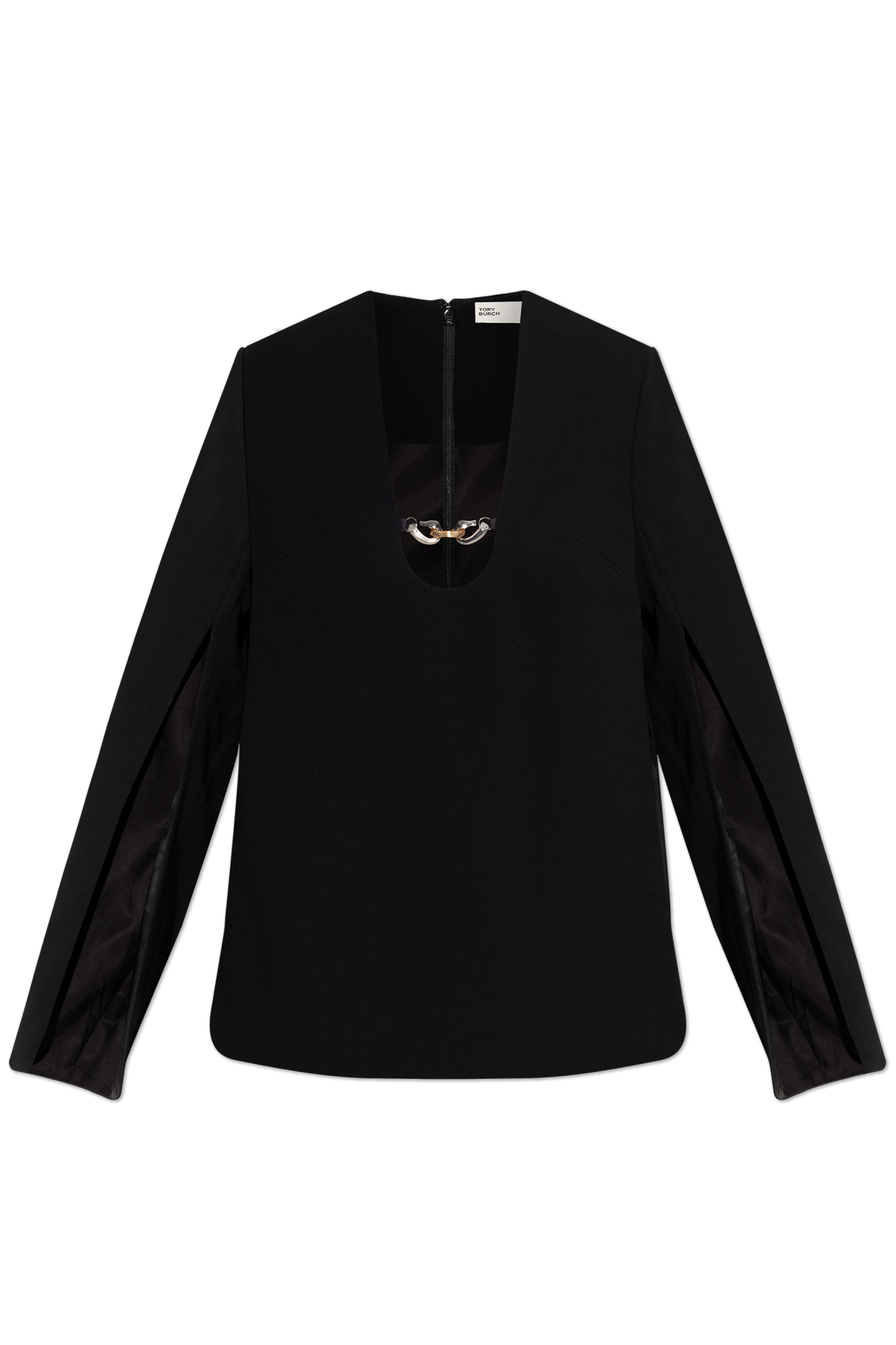 Burberry Brit Long Sleeve Polo Shirt Nova Check Black Cotton